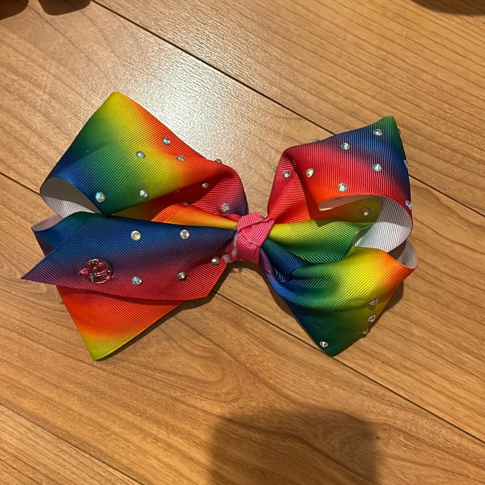 JoJo, big bow, rainbow with silver bling